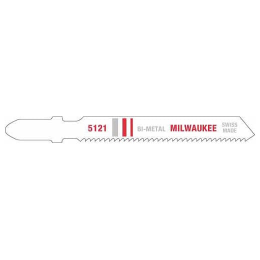 Milwaukee® 48-42-5121 Heavy Duty Jig Saw Blade, 3 in L x 9/32 in W, 18 TPI, Bi-Metal Cutting Edge, Bi-Metal Body